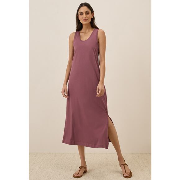 Pact Women's Mauve Softspun Tank Midi Dress S - Picture 1 of 5